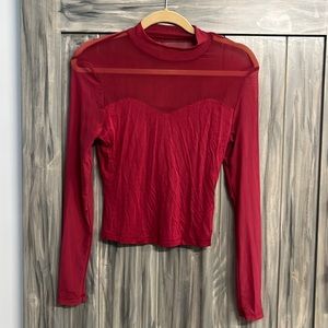 Shein crew neck maroon long sleeve top.  Size medium.